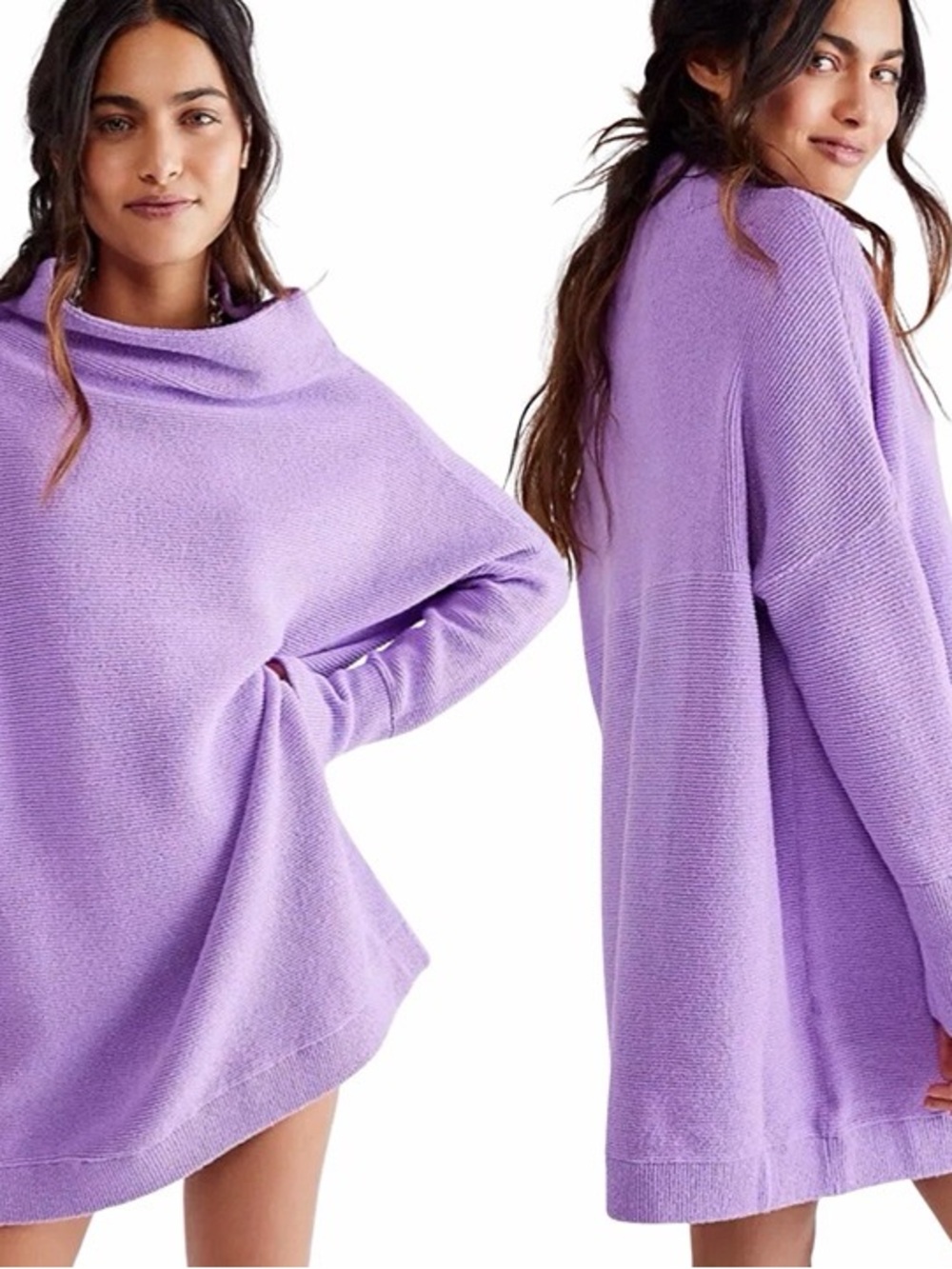 Free People ottoman slouchy tunic jumper in lilac